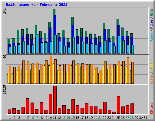 Daily usage for February 2021