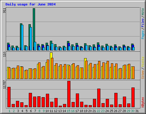 Daily usage for June 2024