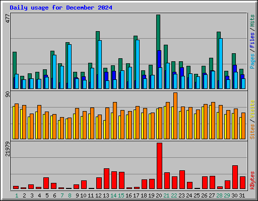 Daily usage for December 2024