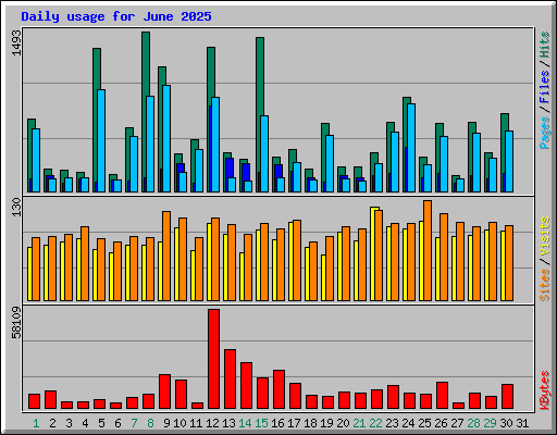 Daily usage for June 2025