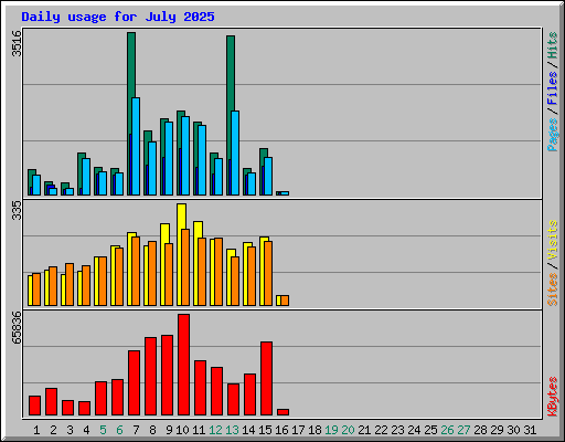 Daily usage for July 2025