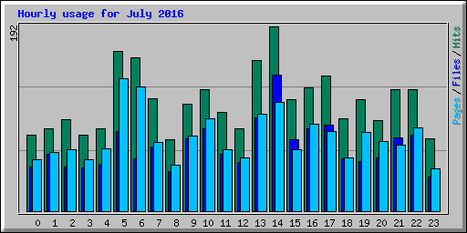 Hourly usage for July 2016