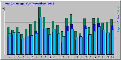 Hourly usage for November 2016