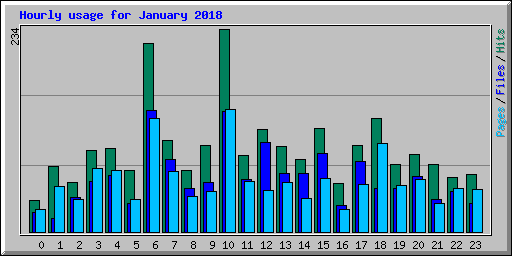 Hourly usage for January 2018