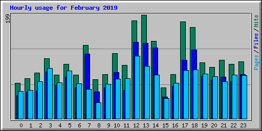 Hourly usage for February 2019