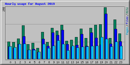 Hourly usage for August 2019