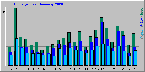 Hourly usage for January 2020