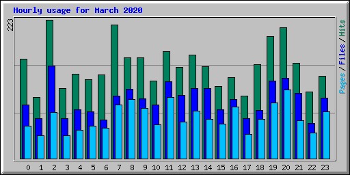 Hourly usage for March 2020