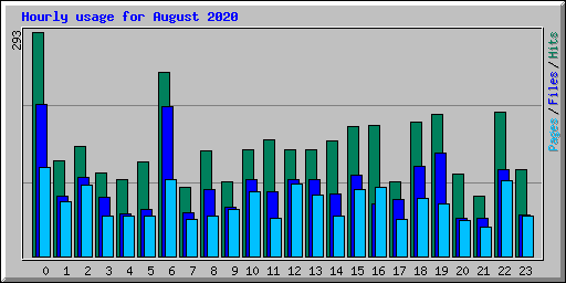 Hourly usage for August 2020