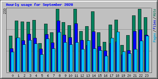 Hourly usage for September 2020