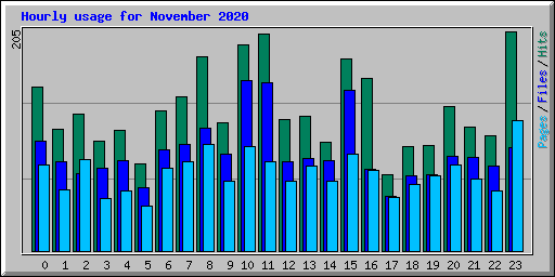 Hourly usage for November 2020