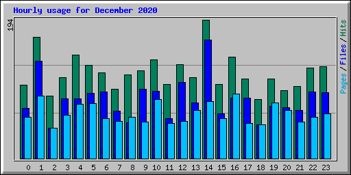 Hourly usage for December 2020