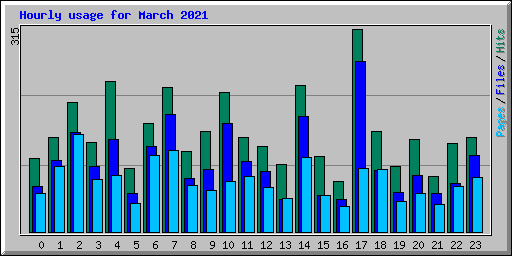 Hourly usage for March 2021