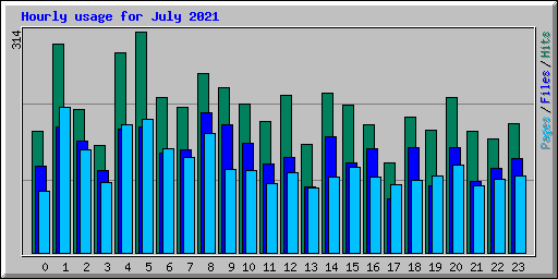 Hourly usage for July 2021