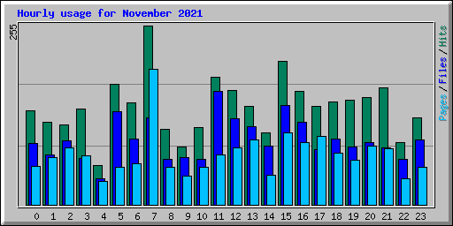 Hourly usage for November 2021