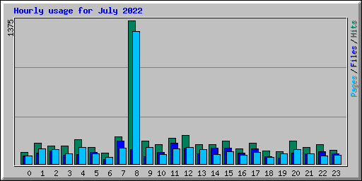 Hourly usage for July 2022