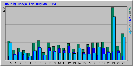 Hourly usage for August 2023