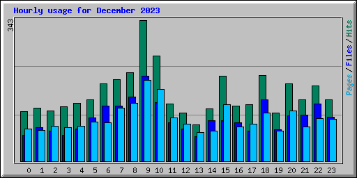 Hourly usage for December 2023