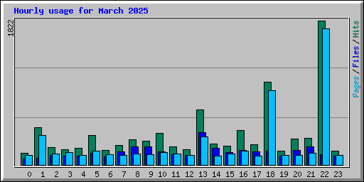 Hourly usage for March 2025