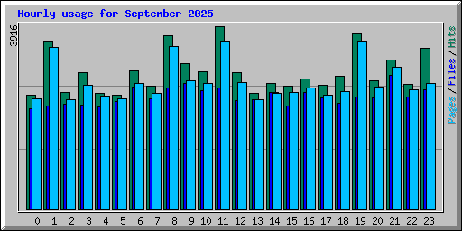 Hourly usage for September 2025