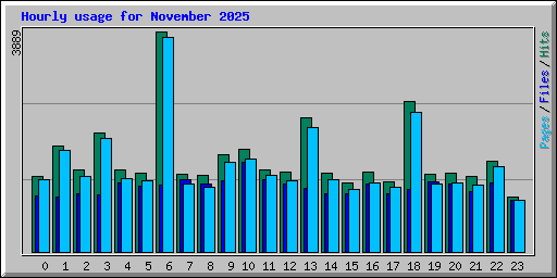 Hourly usage for November 2025